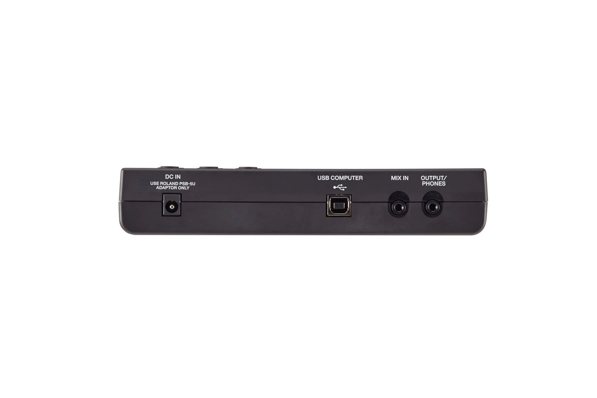 Anschlüsse am Roland TD-07 Modul: OUTPUT/PHONES, MIX IN und USB COMPUTER
